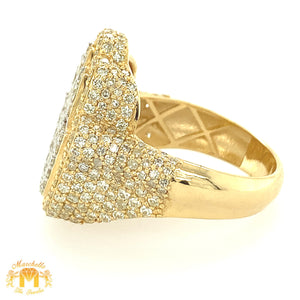 Yellow Gold and Diamond Hamsa Ring (3D)