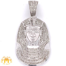 Load image into Gallery viewer, 14k Gold King Tut Pharaoh Diamond Pendant and Gold Cuban Link Chain Set