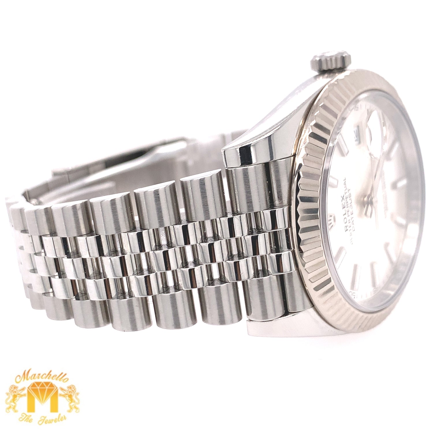 41mm Rolex Datejust 2 Watch with Stainless Steel Jubilee Bracelet (18k white gold fluted bezel)
