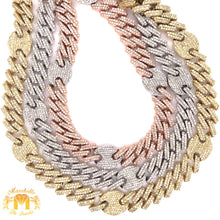 Load image into Gallery viewer, Gold and Diamond 11MM Hybrid Cuban Link Chain with natural round diamonds(solid back)