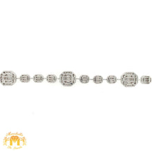 Load image into Gallery viewer, VVS/vs high clarity diamonds set in a 18k White Gold Octagon with a Halo Link Bracelet (VVS baguettes)